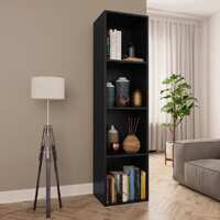  Book Cabinet/TV Cabinet Black 36x30x143 cm Engineered Wood