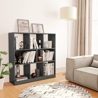  Book Cabinet High Gloss Grey 97.5x29.5x100 cm Engineered Wood