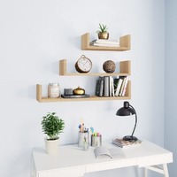  Wall Display Shelf 3 pcs Sonoma Oak Engineered Wood