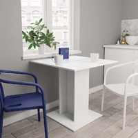  Dining Table White 80x80x75 cm Engineered Wood