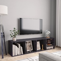  Book Cabinet/TV Cabinet High Gloss Grey 143x30x36 cm