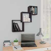  Cube Wall Shelves Grey 68x15x68 cm Engineered Wood