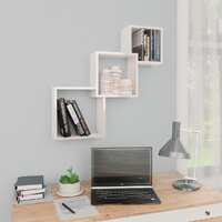  Cube Wall Shelves High Gloss White 68x15x68 cm Engineered Wood