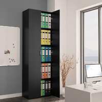  Office Cabinet Black 60x32x190 cm Engineered Wood