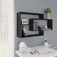  Wall Shelves Black 104x20x58.5 cm Engineered Wood