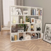  Room Divider/Book Cabinet High Gloss White 110x24x110 cm Engineered Wood