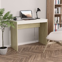  Desk White and Sonoma Oak 90x40x72 cm Engineered Wood