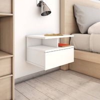  Floating Nightstand High Gloss White 40x31x27 cm Engineered Wood