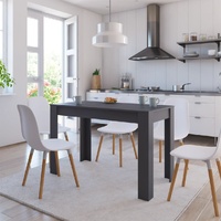  Dining Table High Gloss Grey 120x60x76 cm Engineered Wood
