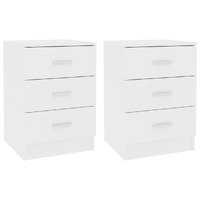  Bedside Cabinets 2 pcs White 38x35x56 cm Engineered Wood
