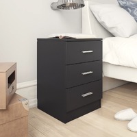  Bedside Cabinet Black 38x35x56 cm Engineered Wood