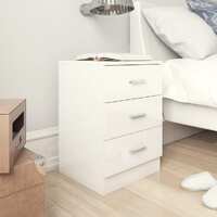  Bedside Cabinet High Gloss White 38x35x56 cm Engineered Wood