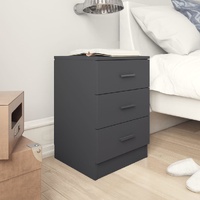  Bedside Cabinet High Gloss Grey 38x35x56 cm Engineered Wood