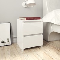  Bedside Cabinets 2 pcs High Gloss White 30x30x40 cm Engineered Wood