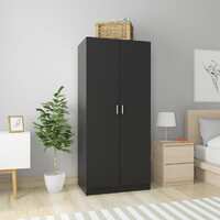  Wardrobe Black 80x52x180 cm Engineered Wood