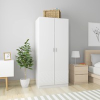  Wardrobe High Gloss White 80x52x180 cm Engineered Wood