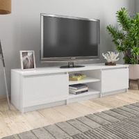  TV Cabinet High Gloss White 140x40x35.5 cm Engineered Wood