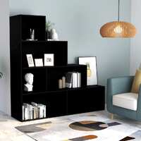  Book Cabinet/Room Divider Black 155x24x160 cm Engineered Wood