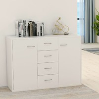  Sideboard White 88x30x65 cm Engineered Wood