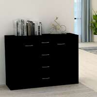  Sideboard Black 88x30x65 cm Engineered Wood