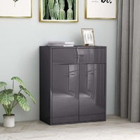  Sideboard High Gloss Grey 60x30x75 cm Engineered Wood