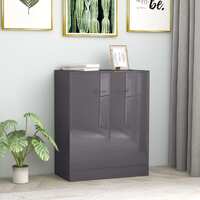  Sideboard High Gloss Grey 60x30x75 cm Engineered Wood
