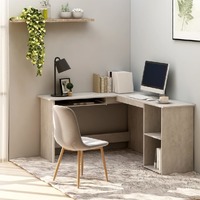  L-Shaped Corner Desk Concrete Grey 120x140x75 cm Engineered Wood