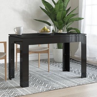  Dining Table High Gloss Black 120x60x76 cm Engineered Wood