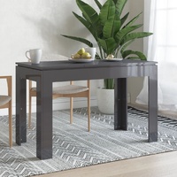  Dining Table High Gloss Grey 120x60x76 cm Engineered Wood