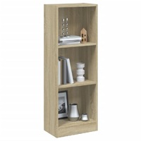  3-Tier Book Cabinet Sonoma Oak 40x24x109 cm Engineered Wood