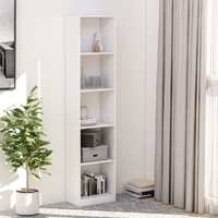  5-Tier Book Cabinet White 40x24x175 cm Engineered Wood