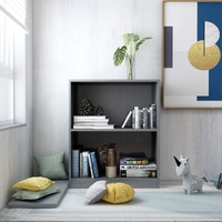  Bookshelf High Gloss Grey 60x24x76 cm Engineered Wood