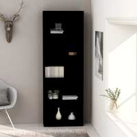  5-Tier Book Cabinet Black 60x24x175 cm Engineered Wood