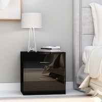  Bedside Cabinet High Gloss Black 40x30x40 cm Engineered Wood