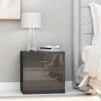  Bedside Cabinets 2 pcs High Gloss Grey 40x30x40 cm Engineered Wood