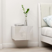  Bedside Cabinets 2 pcs High Gloss White 40x30x30 cm Engineered Wood