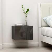  Bedside Cabinet High Gloss Grey 40x30x30 cm Engineered Wood