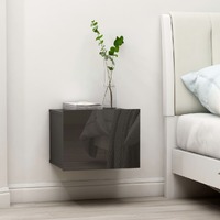  Bedside Cabinets 2 pcs High Gloss Grey 40x30x30 cm Engineered Wood