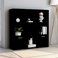  Book Cabinet Black 98x30x98 cm Engineered Wood