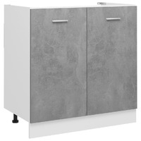  Sink Bottom Cabinet Concrete Grey 80x46x81.5 cm Engineered Wood