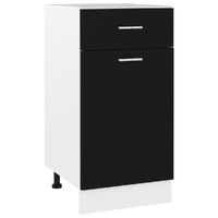  Drawer Bottom Cabinet Black 40x46x81.5 cm Engineered Wood