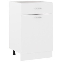  Drawer Bottom Cabinet White 50x46x81.5 cm Engineered Wood