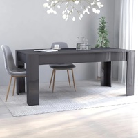 Dining Table High Gloss Grey 180x90x76 cm Engineered Wood