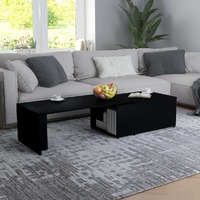  Coffee Table Black 150x50x35 cm Engineered Wood