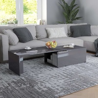  Coffee Table High Gloss Grey 150x50x35 cm Engineered Wood
