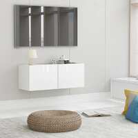 TV Cabinet High Gloss White 80x30x30 cm Engineered Wood