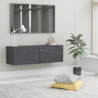  TV Cabinet High Gloss Grey 100x30x30 cm Engineered Wood