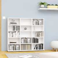  CD Cabinet White 102x23x89.5 cm Engineered Wood