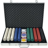  Poker Set with 1000 Chips Aluminium