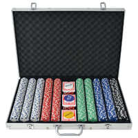  Poker Set with 1000 Chips Aluminium
